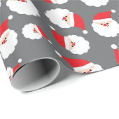 フェスティバルサンタクロスクリスマスダークグレーシームレス ラッピングペーパー (ロールコーナー)