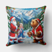 フェスティバルサンタクロースとガール&ベア クッション (裏面)