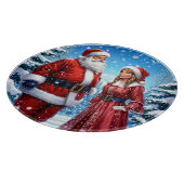 フェスティバルサンタクロースとミセス・クロース カッティングボード (角)