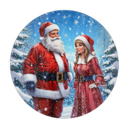 フェスティバルサンタクロースとミセス・クロース カッティングボード