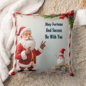 フェスティバルサンタクロースと雪だるま クッション (ブランケット)