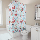 フェスティバルサンタクロースのクリスマスパターン シャワーカーテン (インサイチュ)
