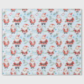 フェスティバルサンタクロースのクリスマスパターン ラッピングペーパー (フラット)