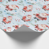 フェスティバルサンタクロースのクリスマスパターン ラッピングペーパー (角)