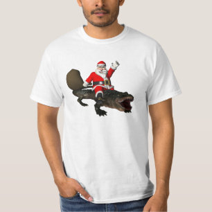 フェスティバルサンタクロースアンアリゲーター Tシャツ