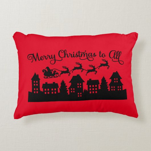 フェスティバルサンタクロースアンドトナカイ装飾用クッション アクセントクッション (正面)