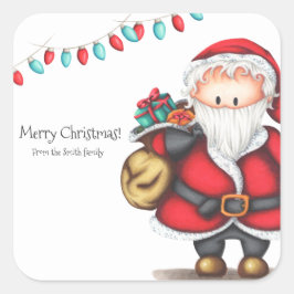 フェスティバルサンタクロースクリスマス スクエアシール