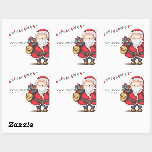 フェスティバルサンタクロースクリスマス スクエアシール (シート)