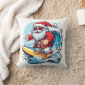 フェスティバルサンタクロースサーフィンクリスマスウェーブズ クッション (ブランケット)