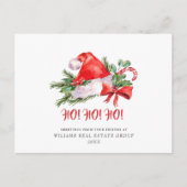 フェスティバルサンタクロースハットクリスマスグリーティングホリデー ポストカード (正面)