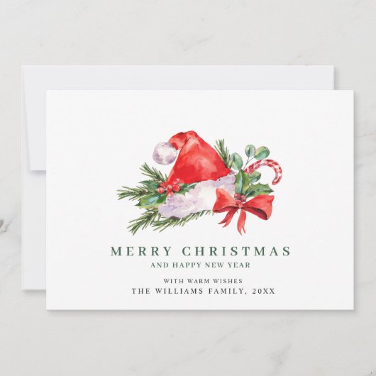 フェスティバルサンタクロースハットクリスマスフォトグリーティングH シーズンカード (正面)