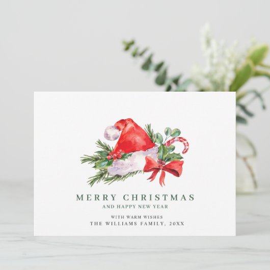 フェスティバルサンタクロースハットクリスマスフォトグリーティングH シーズンカード (スタンド正面)