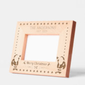 フェスティバルサンタクロースメリークリスマスファミリーフォト レーザー彫刻フレーム (左)