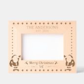 フェスティバルサンタクロースメリークリスマスファミリーフォト レーザー彫刻フレーム (正面)