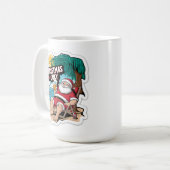 フェスティバルサンタクロースリラックスズオントロピカルショア コーヒーマグカップ (正面左)