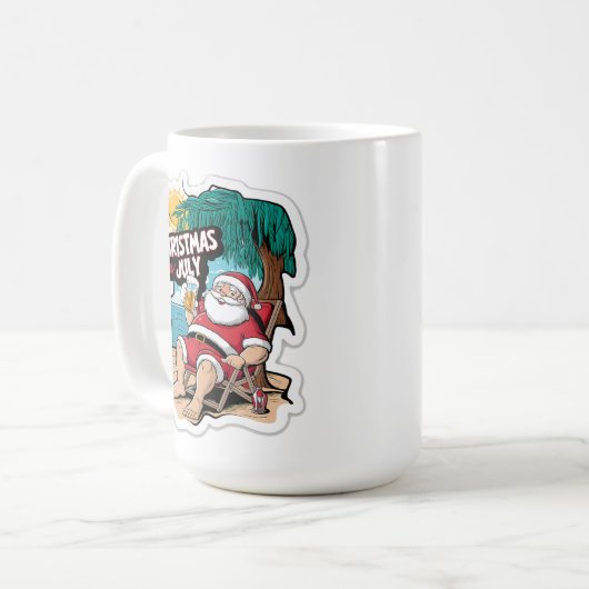フェスティバルサンタクロースリラックスズオントロピカルショア コーヒーマグカップ (正面左)