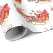 フェスティバルサンタクロースレイホリデークリスマス ラッピングペーパー (ロールコーナー)