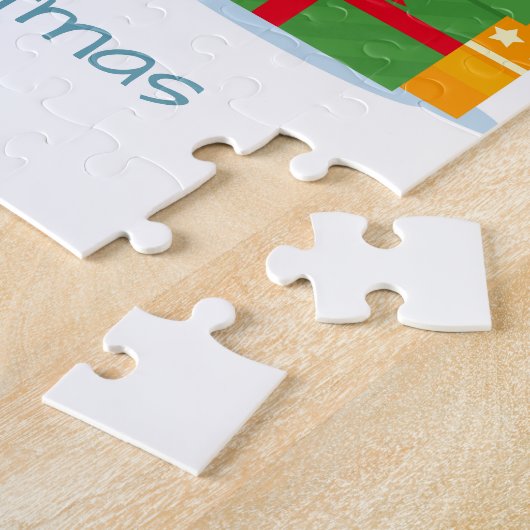 フェスティバルサンタクロース漫画パーソナライズされた冬 ジグソーパズル (側面)