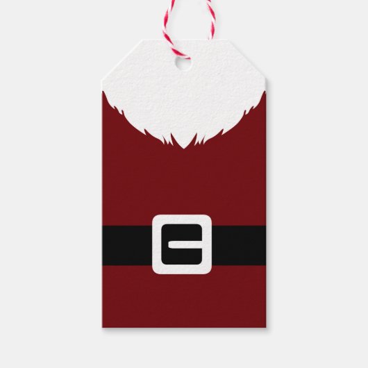 フェスティバルサンタクロース赤いスーツのジャケットとベルト ギフトタグ (正面)