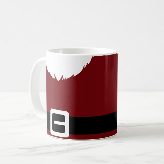 フェスティバルサンタクロース赤いスーツのジャケットとベルト コーヒーマグカップ (正面左)