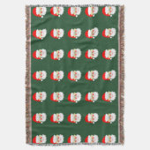 フェスティバルサンタクロース赤グリーン毛布 スローブランケット (正面縦)