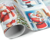フェスティバルサンタコラージラッピング紙 ラッピングペーパー (ロールコーナー)