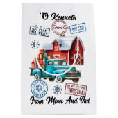 フェスティバルサンタサック付きトラックシール ミディアムペーパーバッグ (正面)