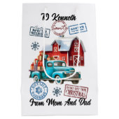 フェスティバルサンタサック付きトラックシール ミディアムペーパーバッグ (裏面)