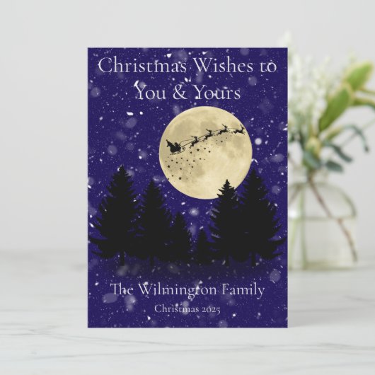 フェスティバルサンタシグティンファミリークリスマスフラット カード (スタンド正面)