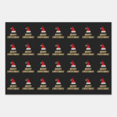 フェスティバルサンタストライプのハット+"MERRY CHRISTMAS!" ラッピングペーパーシート (正面)