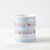 フェスティバルサンタズクリスマスビレッジ&おもしろいトナカイ コーヒーマグカップ (中央)