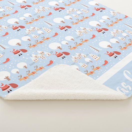 フェスティバルサンタズクリスマスビレッジ&おもしろいトナカイ シェルパブランケット (3/4)