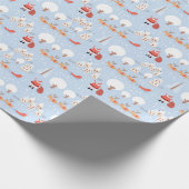 フェスティバルサンタズクリスマスビレッジ&おもしろいトナカイ ラッピングペーパー (角)