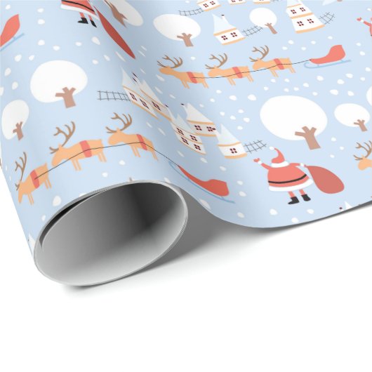 フェスティバルサンタズクリスマスビレッジ&おもしろいトナカイ ラッピングペーパー (ロールコーナー)