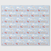 フェスティバルサンタズクリスマスビレッジ&おもしろいトナカイ ラッピングペーパー (フラット)