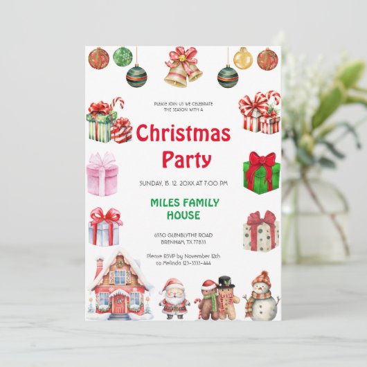 フェスティバルサンタハットクリスマスパーティー 招待状 (スタンド正面)