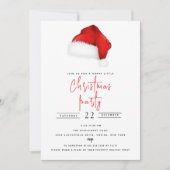 フェスティバルサンタハットブラッククリスマスパーティー 招待状 (正面)