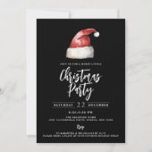 フェスティバルサンタハットブラッククリスマスパーティー 招待状 (正面)