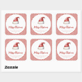 フェスティバルサンタハットレッドストライプ スクエアシール (シート)