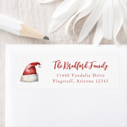 フェスティバルサンタハット差出人住所ラベル ラベル (インサイチュ)