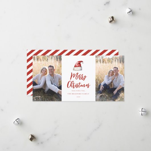 フェスティバルサンタハット2写真 シーズンカード (正面/裏面インサイチュ)