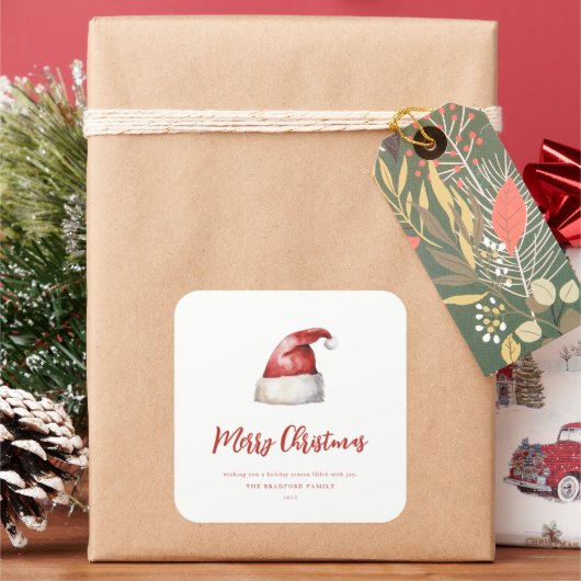 フェスティバルサンタハット スクエアシール (クリスマス)