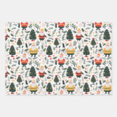フェスティバルサンタパターンラッピング紙シート ラッピングペーパーシート (正面3)