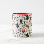 フェスティバルサンタパターン ツートーンマグカップ (中央)
