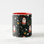 フェスティバルサンタパターン ツートーンマグカップ (中央)
