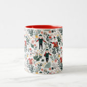 フェスティバルサンタパターン ツートーンマグカップ (中央)