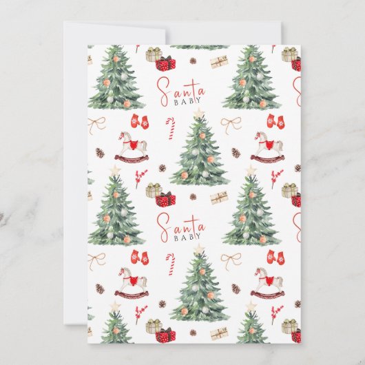フェスティバルサンタベビークリスマスウィンターベビーシャワー 招待状 (裏面)