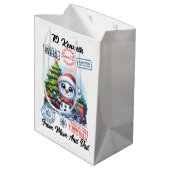 フェスティバルサンタホリデーデコレーション ミディアムペーパーバッグ (裏面アングル)