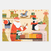 フェスティバルサンタワークショップシーン ラッピングペーパーシート (正面2)