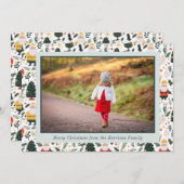 フェスティバルサンタ模様クリスマスフォト シーズンカード (正面/裏面)